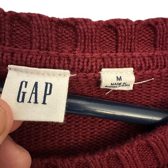 Gap Maroon Boxy Oversized Cotton Tunic Pullover Sweater Cuffs Size M - Picture 6 of 7